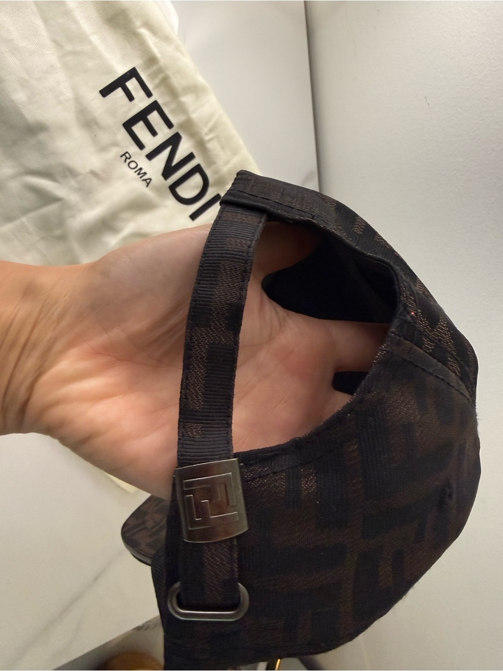 Fendi FF Zucca Monster Eyes Bag Bugs Baseball Cap | Brown/Black | Made in Italy - Picture 5 of 6